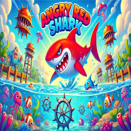 Angry Red Shark