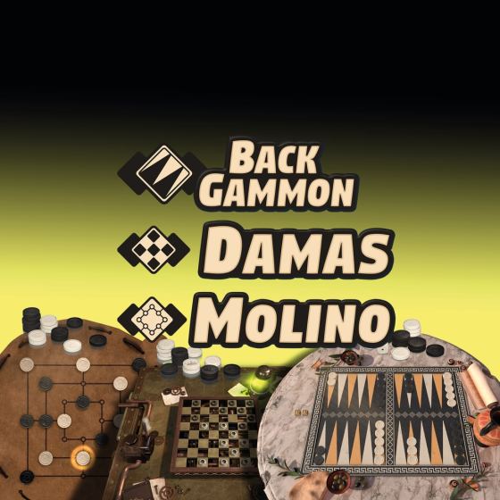 Colección de juegos 3en1: Backgammon + Damas + Molino