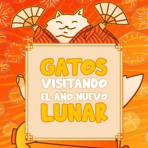 Gatos visitando el Año Nuevo Lunar