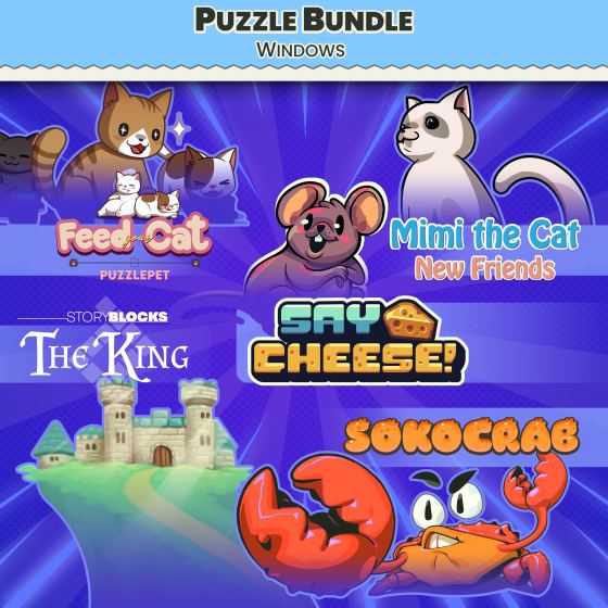 Puzzle Bundle Windows - Feed Your Cat, Say Cheese, Mimi the Cat new's Friend, Story Block and Sokocrab