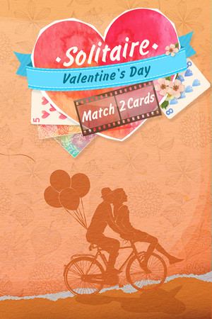 Solitaire Match 2 Cards. Valentine's Day
